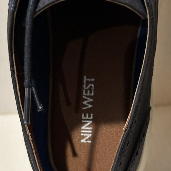 Nine West Men Sz 8.5 Jay Wingtip Oxford Shoes Blue Never worn - Dress Casual - Picture 3 of 5